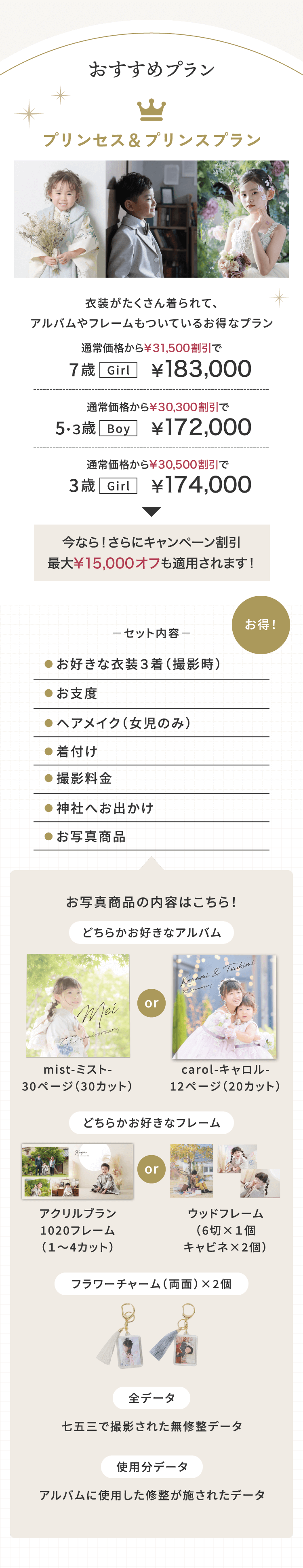 おすすめプラン プリンセス＆プリンスプラン