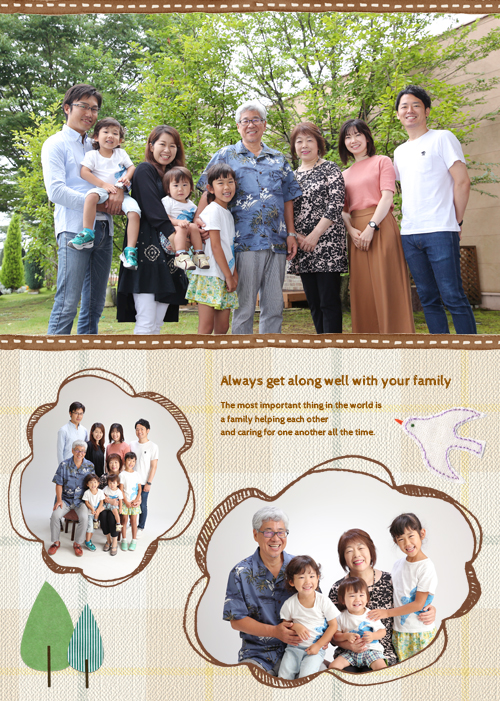 家族みんなで記念写真