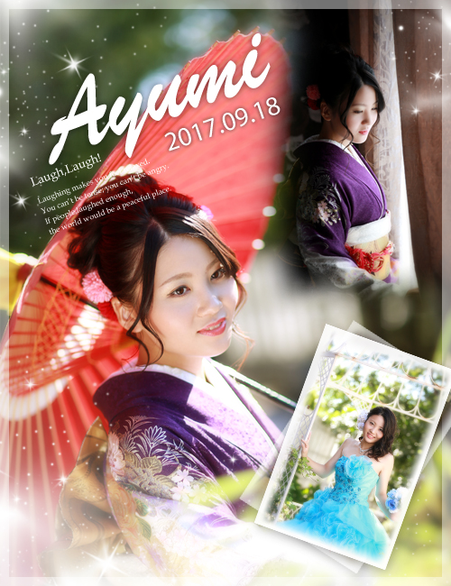 二十歳の記念を着物とドレスで