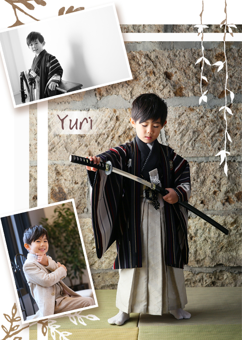 刀を持って七五三