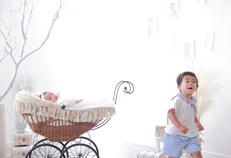 きょうだい撮影の一コマ@お宮参り