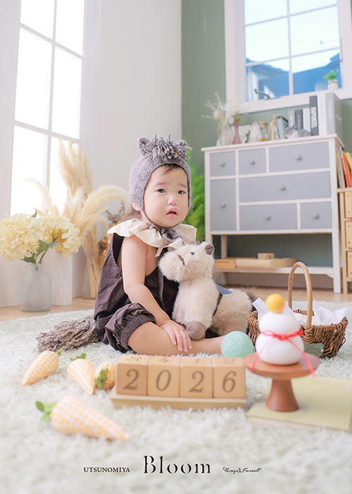【宇都宮Bloom ベビーフォト 】年賀状用にオススメ！お馬さんコーデ♪