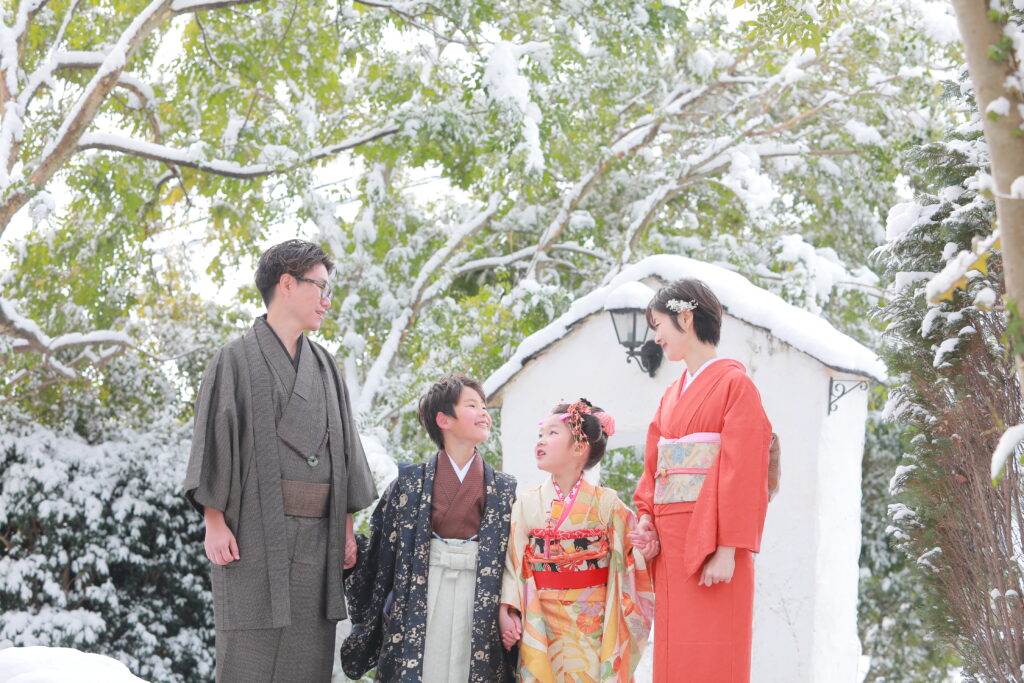 雪の中の七五三撮影♪